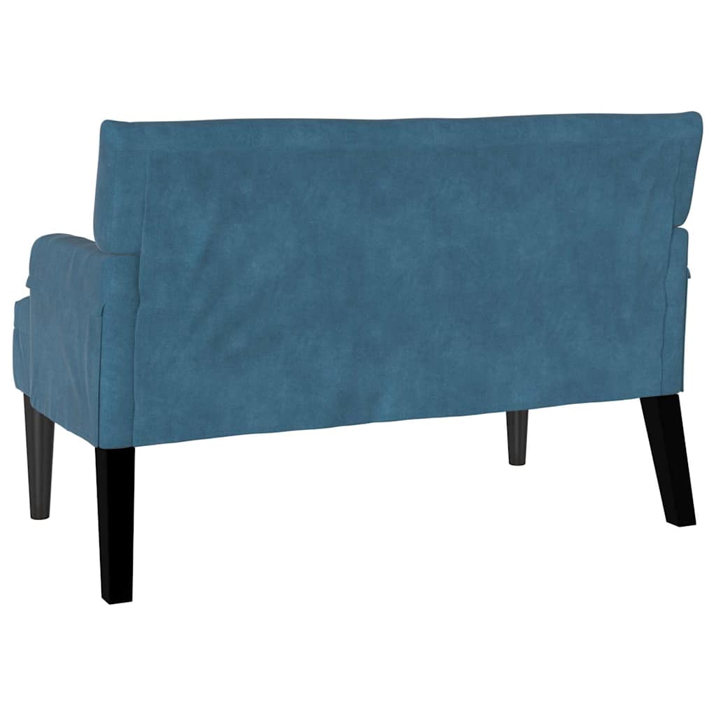 Chesterfield bænk Blå 112 x 65,5 x 75 cm Fløjl