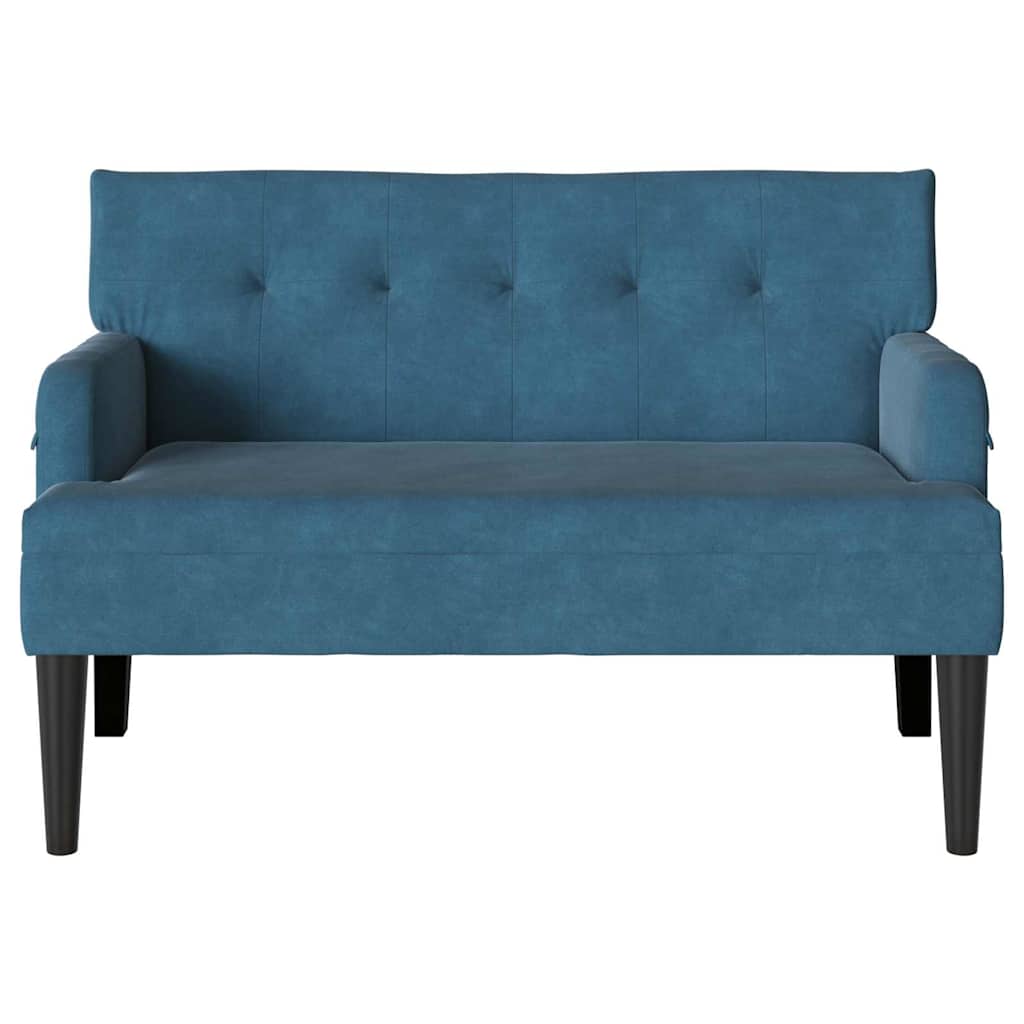 Chesterfield bænk Blå 112 x 65,5 x 75 cm Fløjl