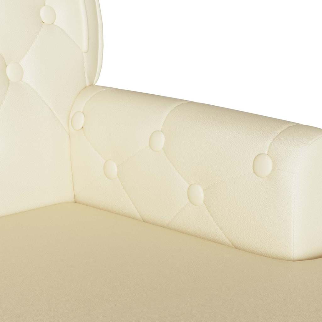 Chesterfield bænk Creme 119,5 x 64,5 x 75 cm Faux læder