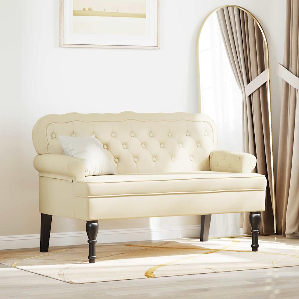 Chesterfield bænk Creme 119,5 x 64,5 x 75 cm Faux læder