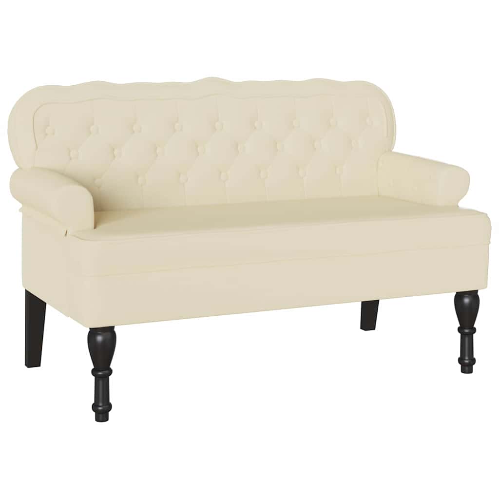 Chesterfield bænk Creme 119,5 x 64,5 x 75 cm Faux læder