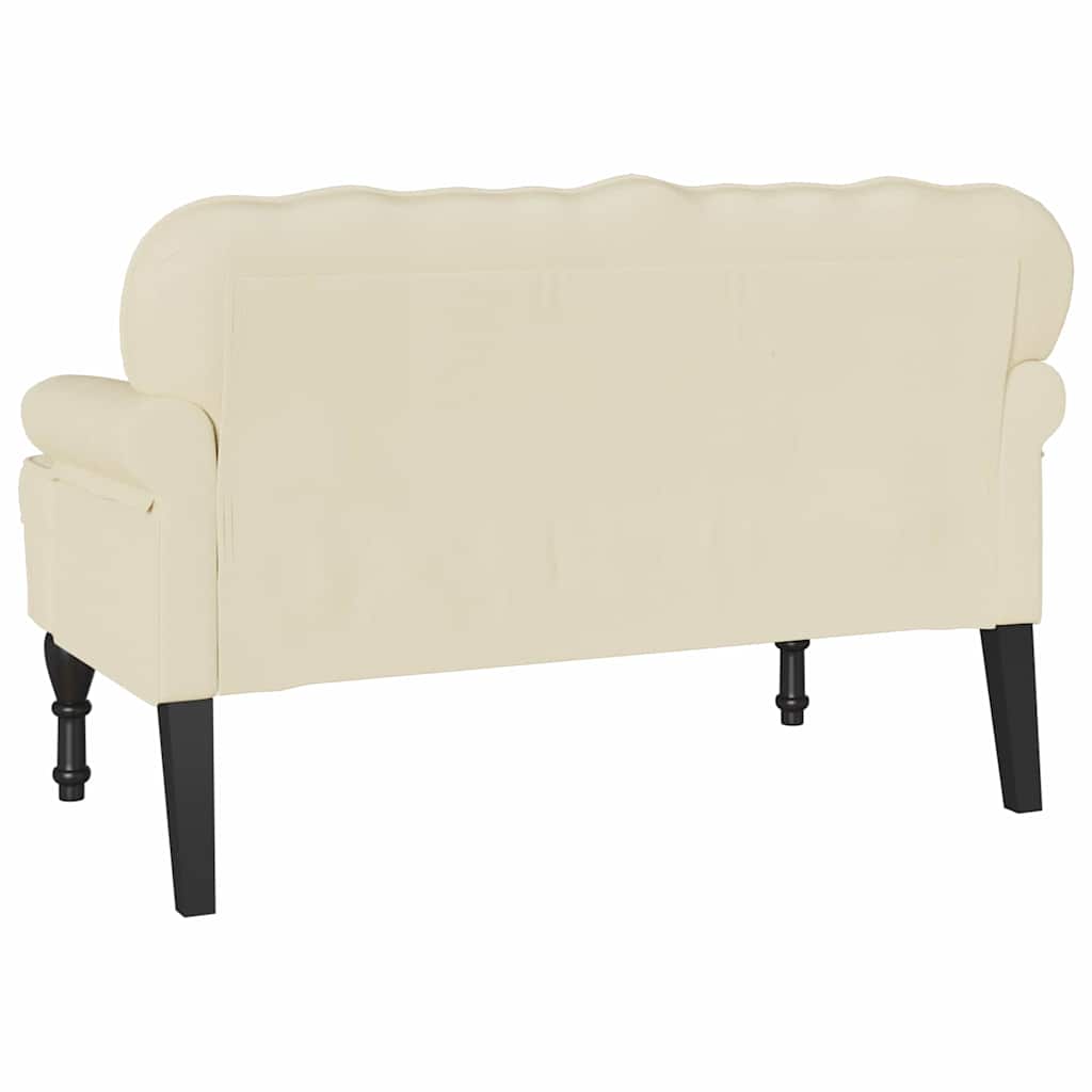 Chesterfield bænk Creme 119,5 x 64,5 x 75 cm Faux læder