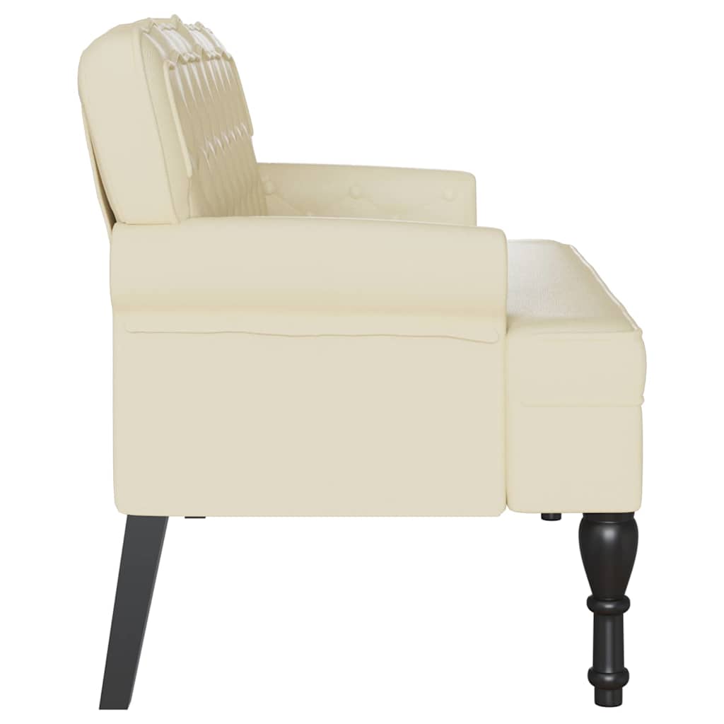 Chesterfield bænk Creme 119,5 x 64,5 x 75 cm Faux læder