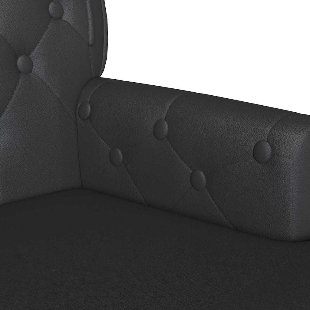 Chesterfield bænk Sort 119,5 x 64,5 x 75 cm Faux læder