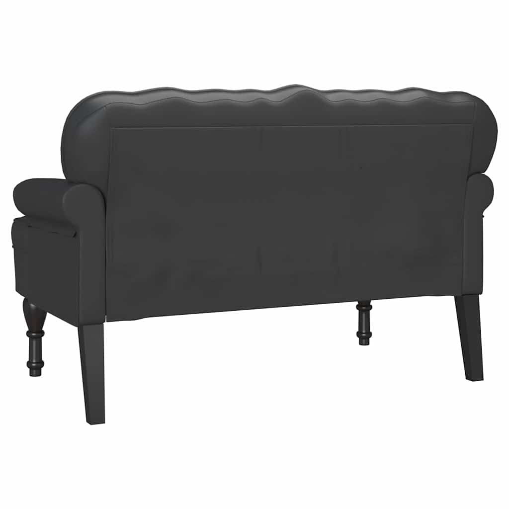 Chesterfield bænk Sort 119,5 x 64,5 x 75 cm Faux læder