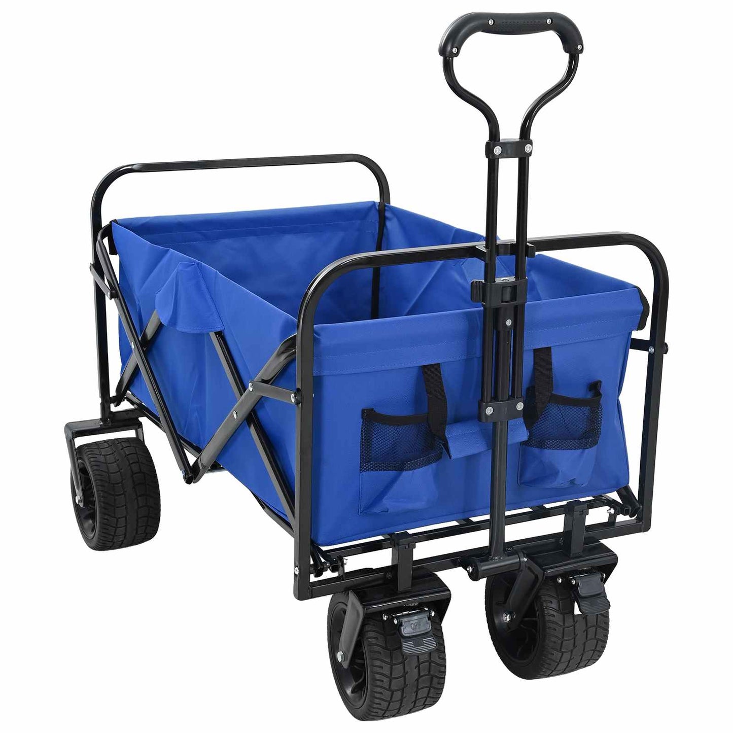 Foldbar indkøbsvogn med bremser Blå 89 x 63 x 96 cm
