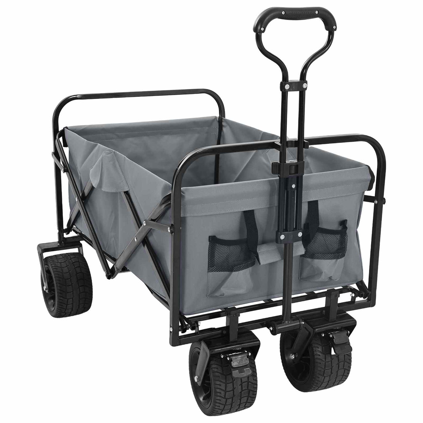 Foldbar indkøbsvogn med bremser Grå 89 x 63 x 96 cm