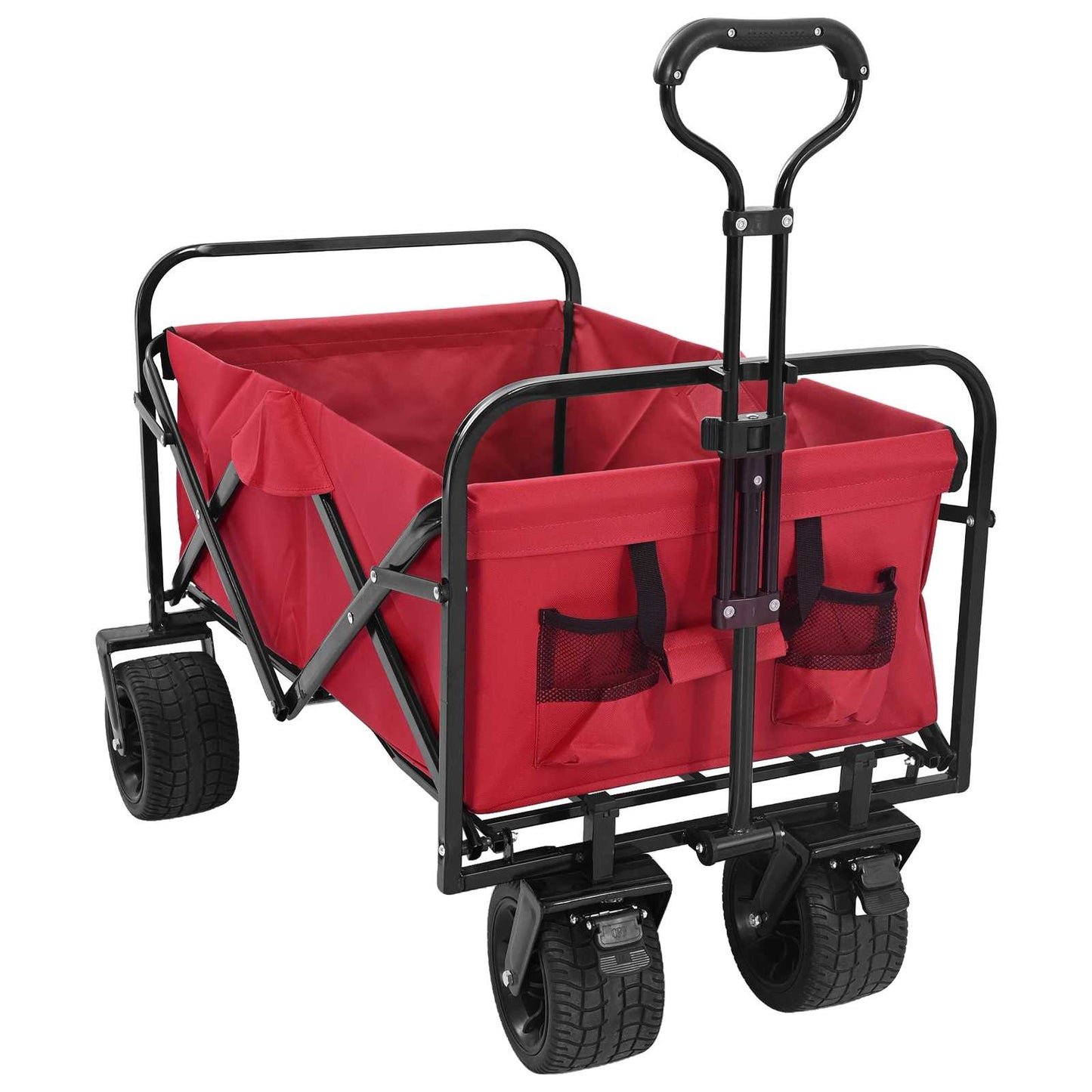 Foldbar indkøbsvogn med bremser Rød 89 x 63 x 96 cm