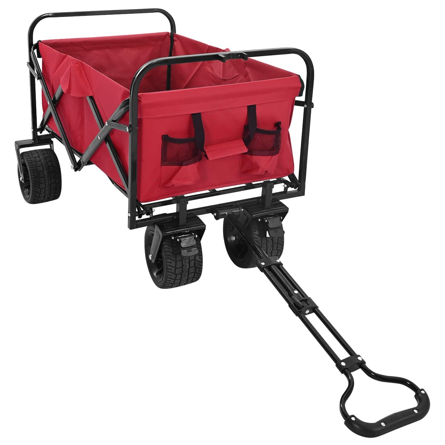 Foldbar indkøbsvogn med bremser Rød 89 x 63 x 96 cm