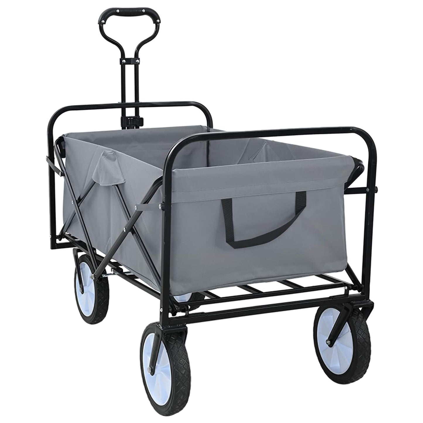 Foldbar indkøbsvogn med bremser Grå 94 x 53 x 99 cm Oxford Stof