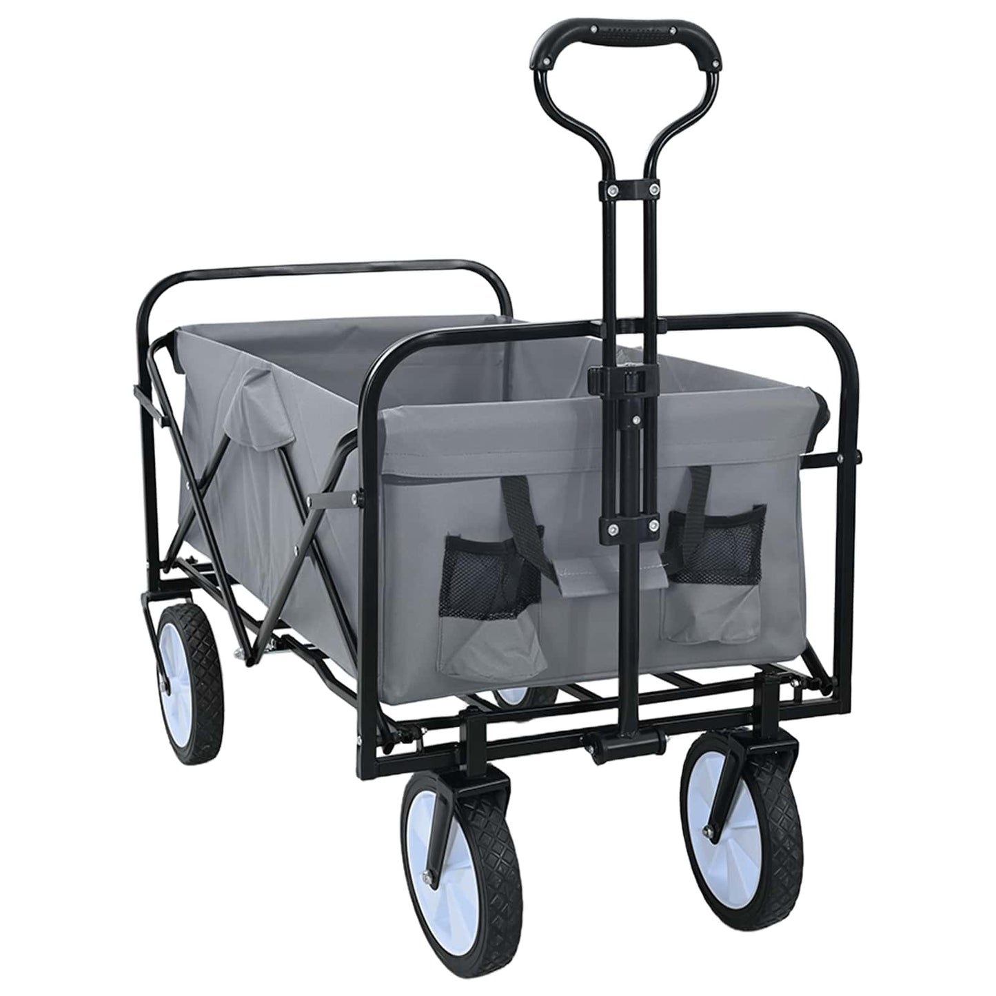 Foldbar indkøbsvogn med bremser Grå 94 x 53 x 99 cm Oxford Stof