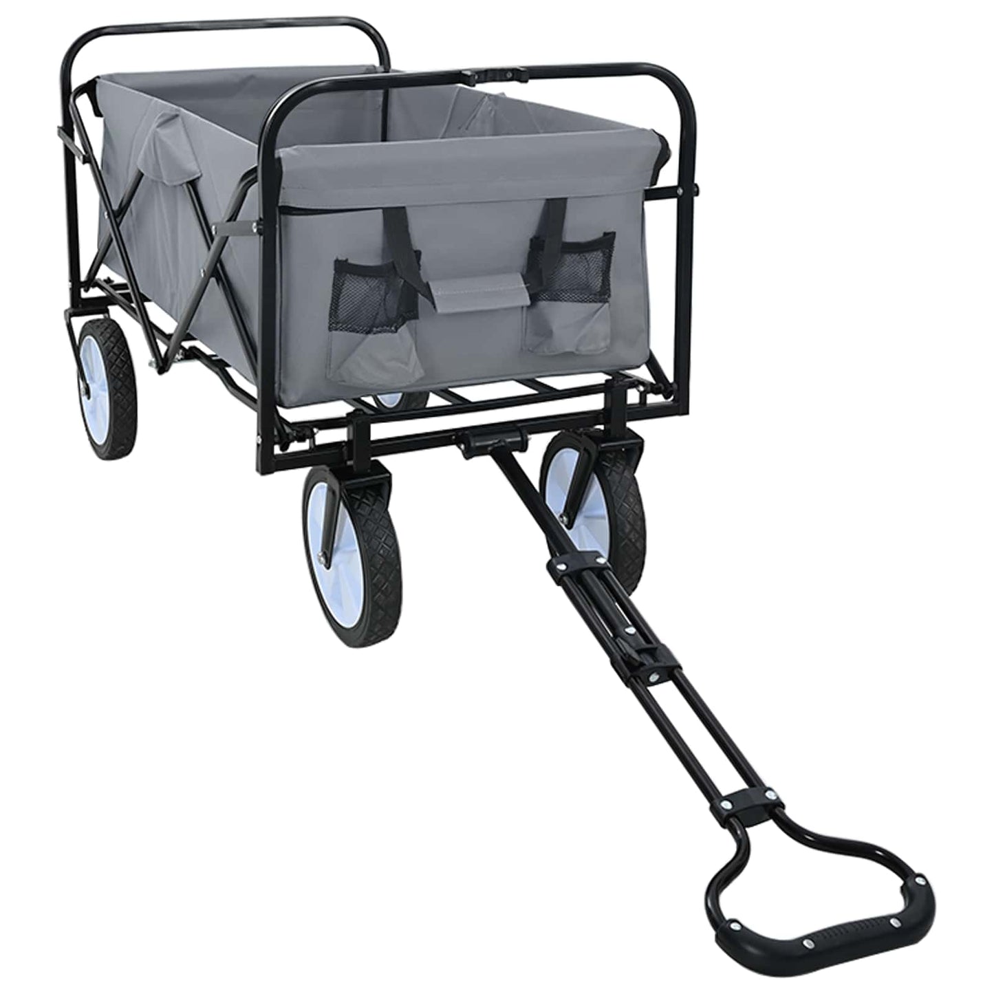 Foldbar indkøbsvogn med bremser Grå 94 x 53 x 99 cm Oxford Stof