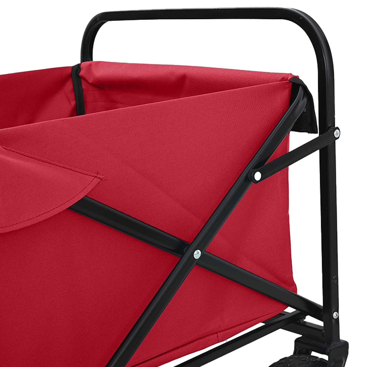 Foldbar indkøbsvogn med bremser Rød 94 x 53 x 99 cm Oxford Stof