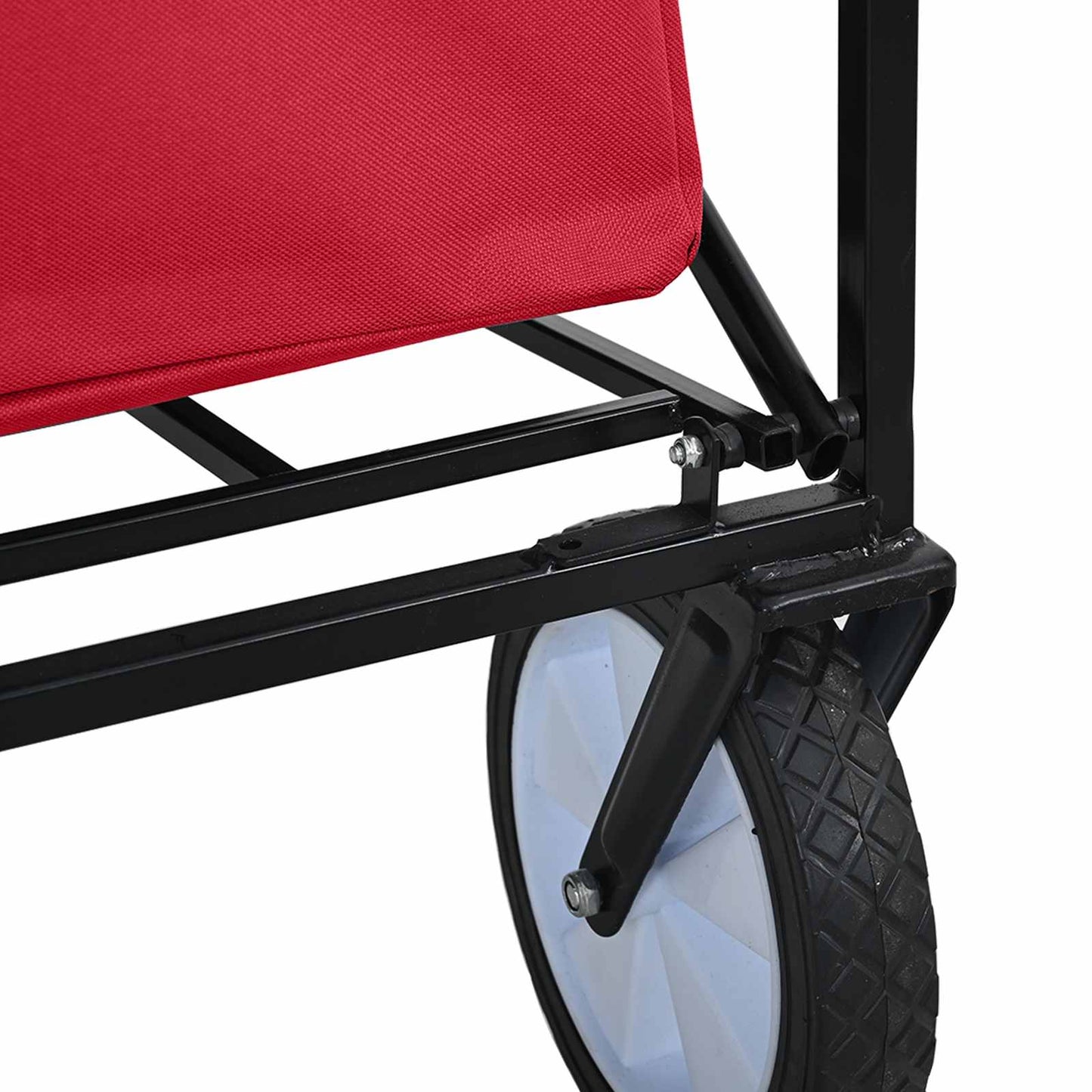 Foldbar indkøbsvogn med bremser Rød 94 x 53 x 99 cm Oxford Stof