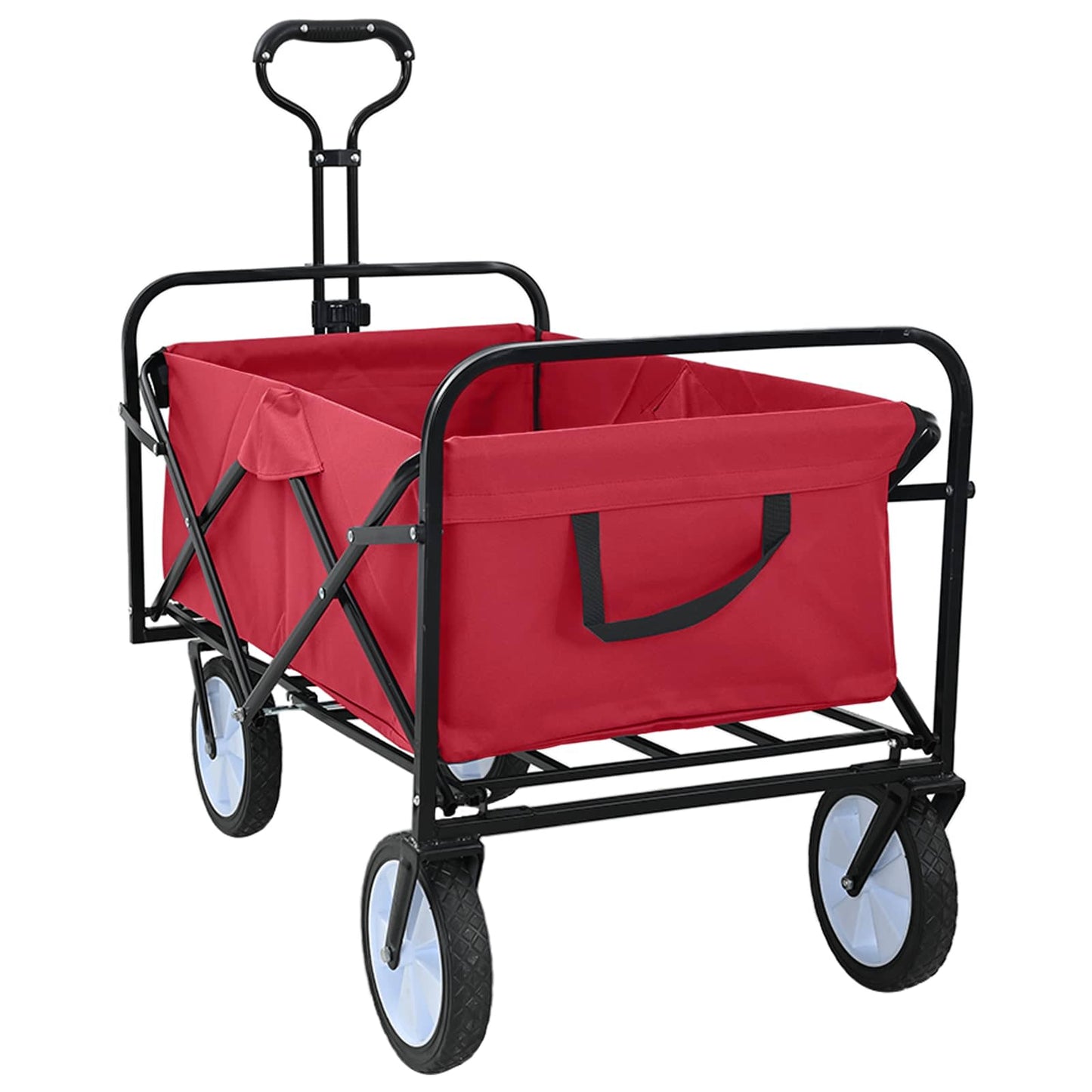 Foldbar indkøbsvogn med bremser Rød 94 x 53 x 99 cm Oxford Stof