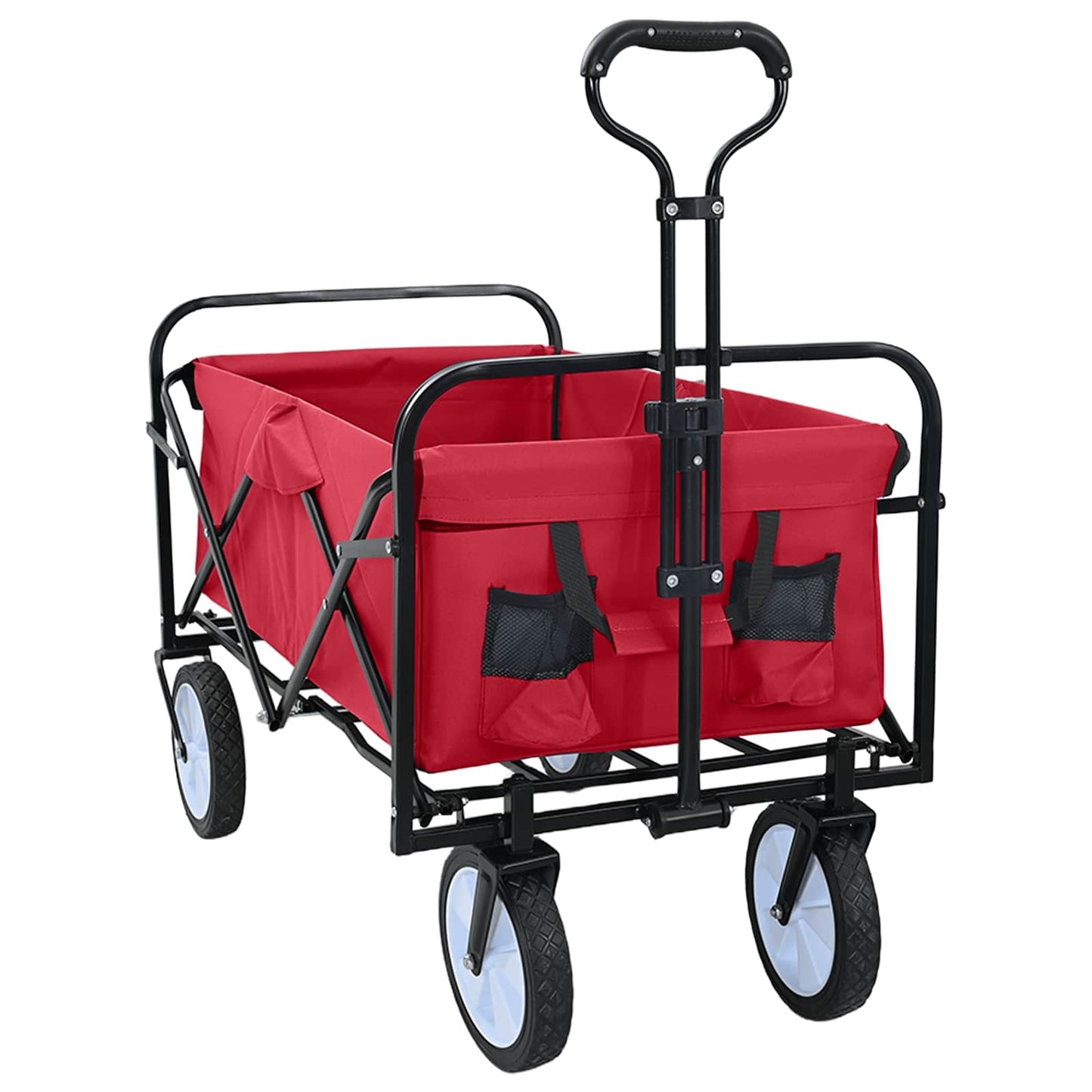 Foldbar indkøbsvogn med bremser Rød 94 x 53 x 99 cm Oxford Stof
