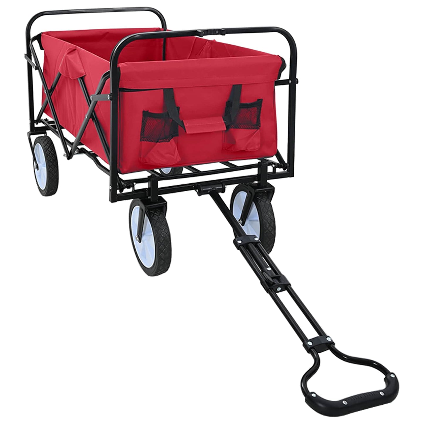 Foldbar indkøbsvogn med bremser Rød 94 x 53 x 99 cm Oxford Stof