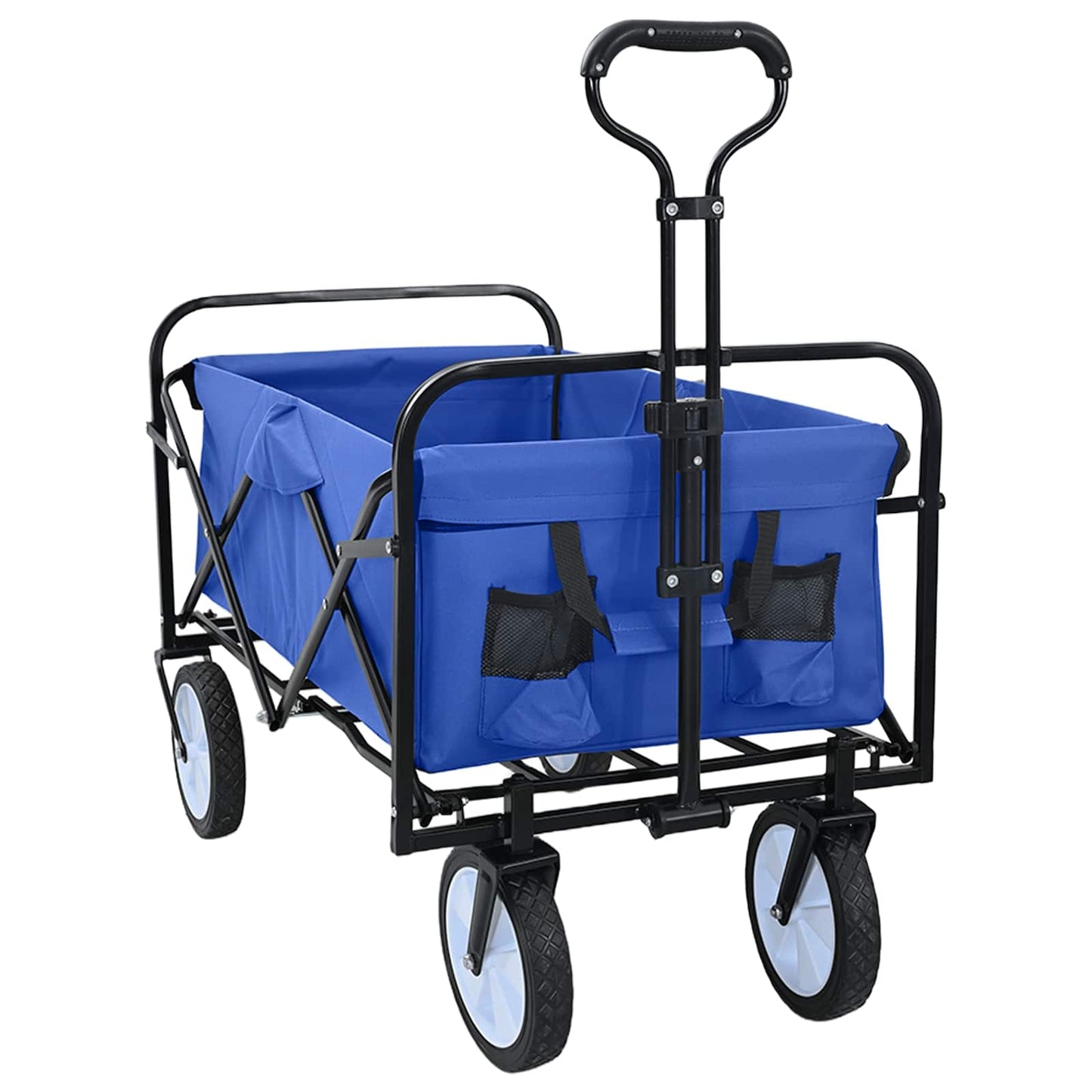Foldbar indkøbsvogn med bremser Blå 94 x 53 x 99 cm Oxford Stof