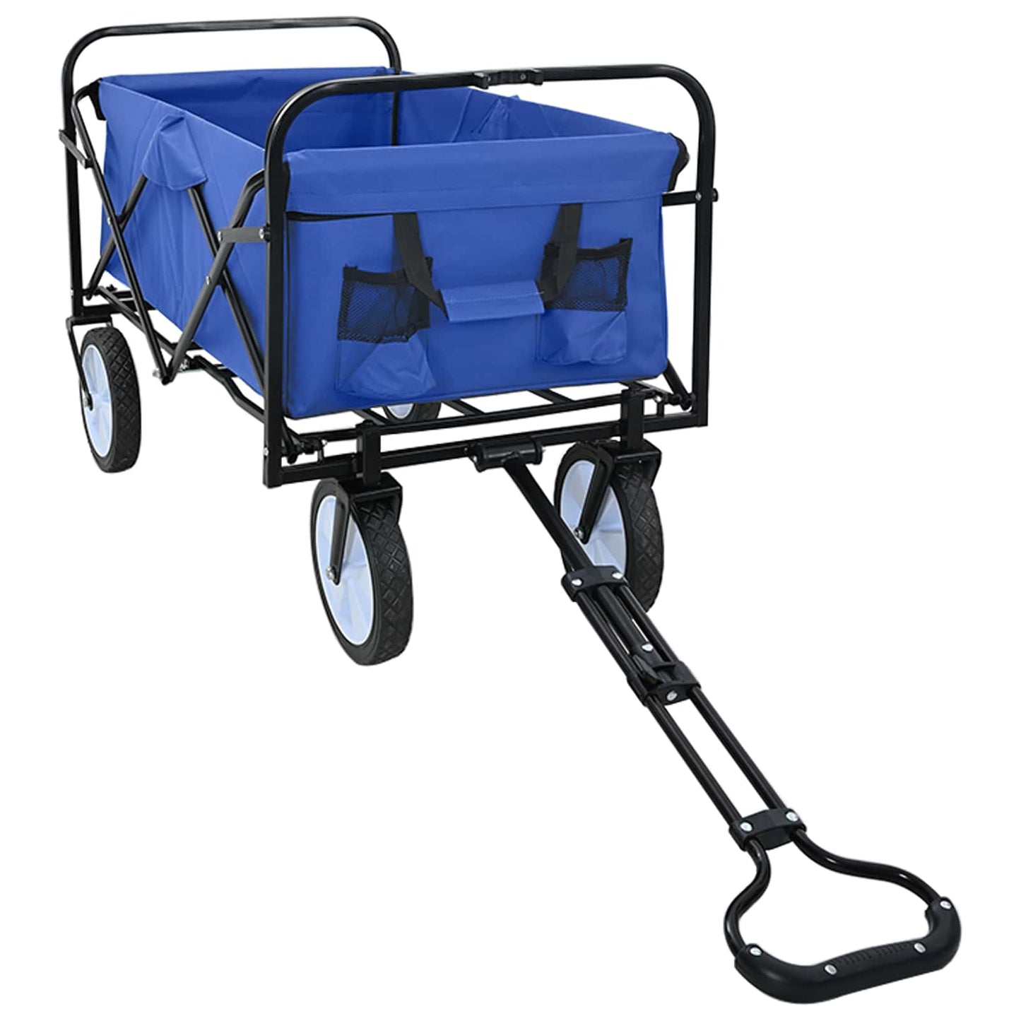 Foldbar indkøbsvogn med bremser Blå 94 x 53 x 99 cm Oxford Stof