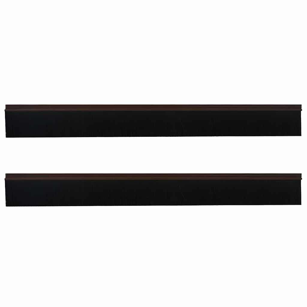 Selvklæbende dørbørstetætninger 2 pcs Brun 100 cm