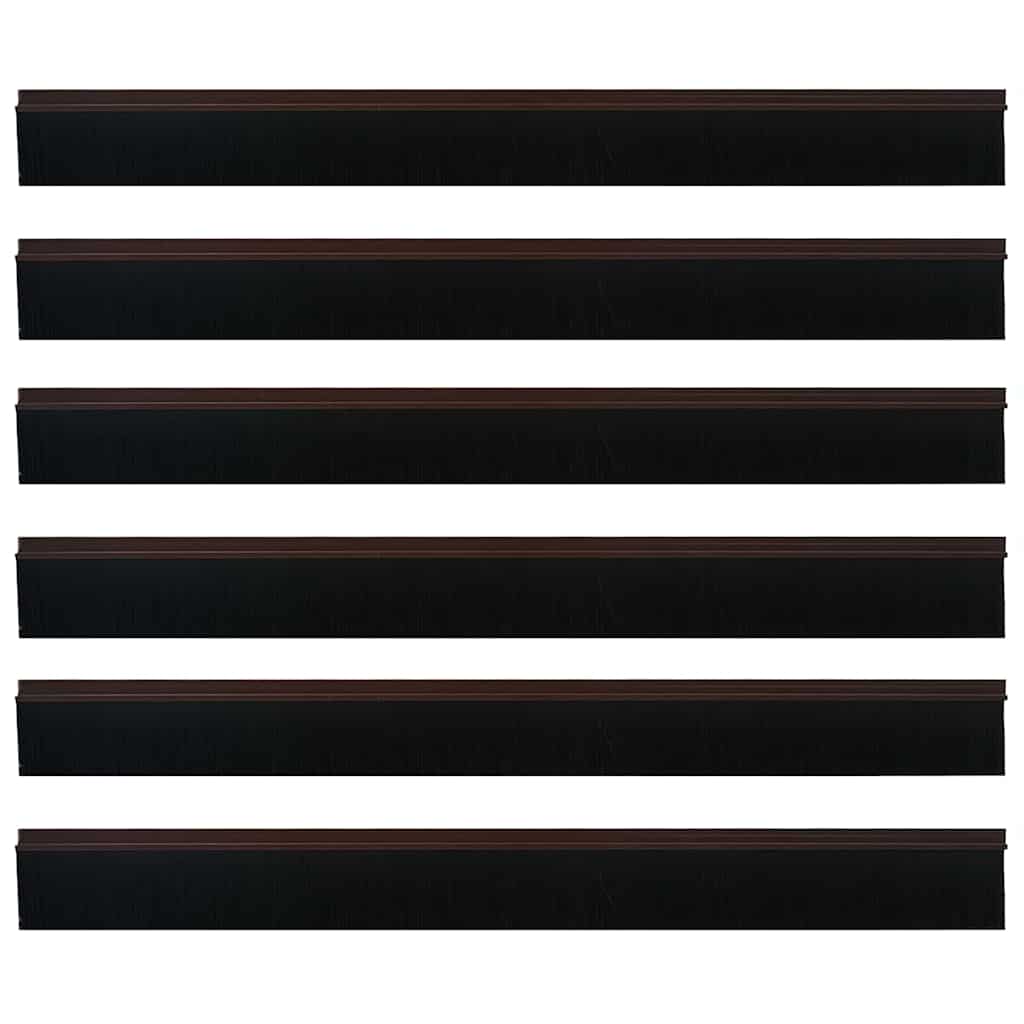 Selvklæbende dørbørstetætninger 6 pcs Brun 100 cm