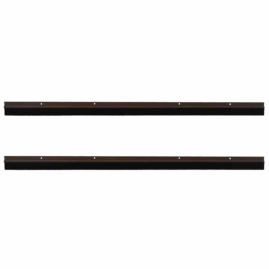 Skruemonterede dørbørste tætninger 2 pcs Brun 100 cm