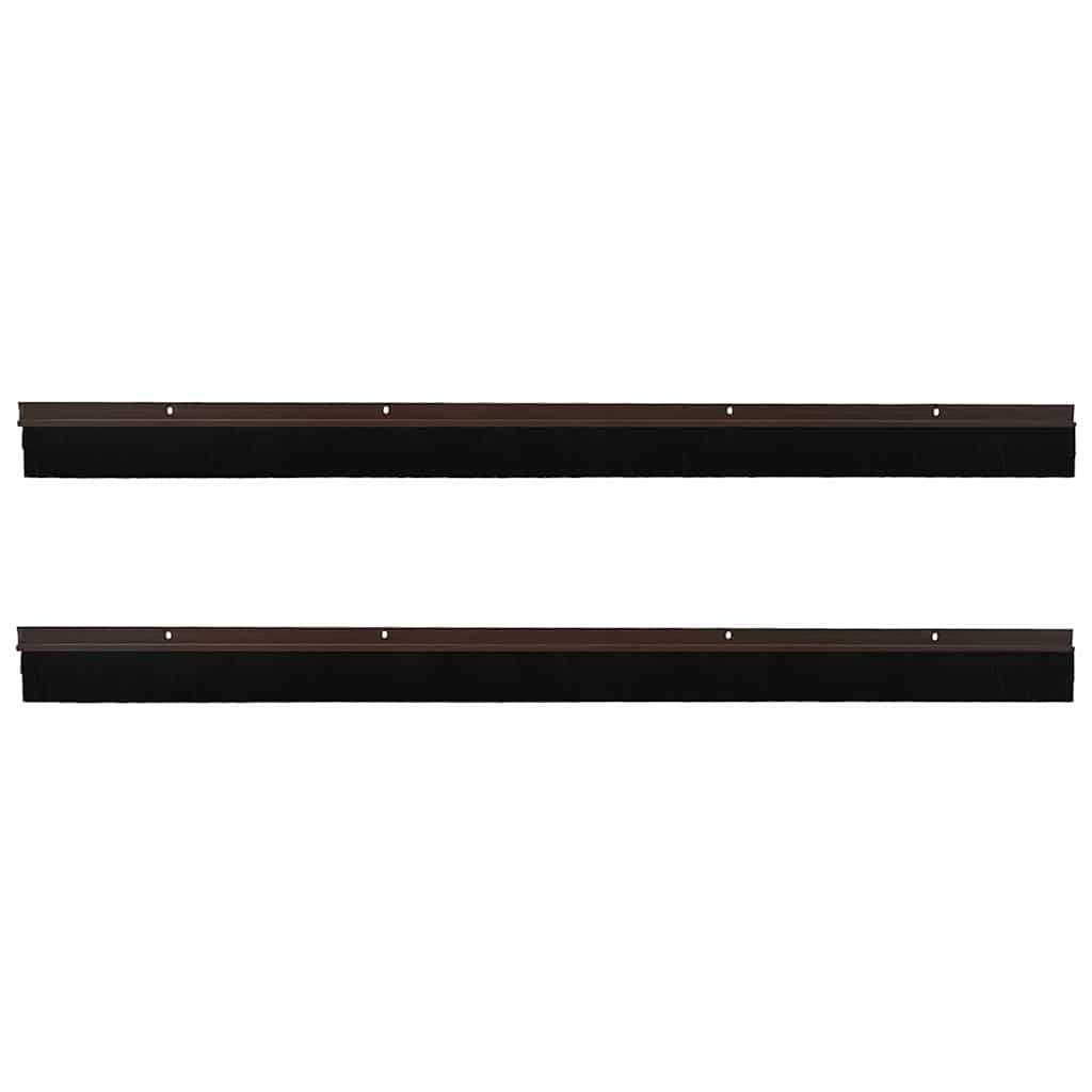 Skruemonterede dørbørste tætninger 2 pcs Brun 100 cm