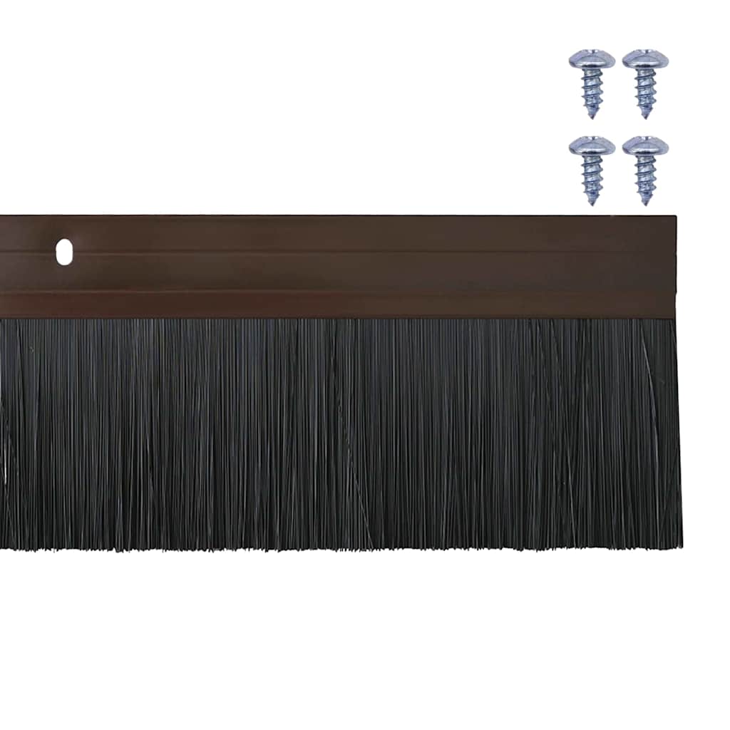 Skruemonterede dørbørste tætninger 2 pcs Brun 100 cm