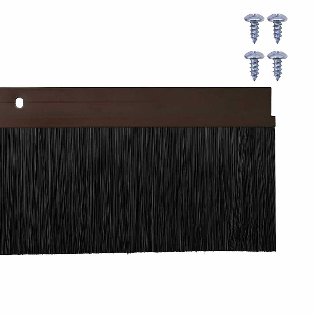 Skruemonterede dørbørste tætninger 2 pcs Brun 100 cm