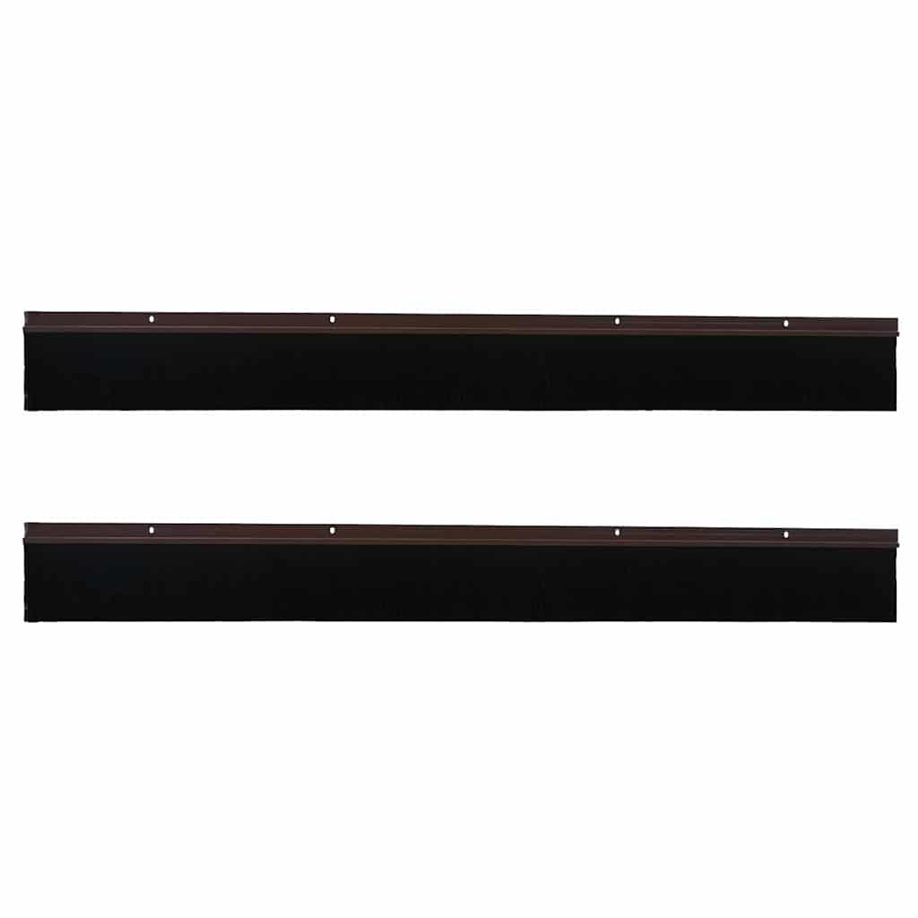 Skruemonterede dørbørste tætninger 2 pcs Brun 100 cm