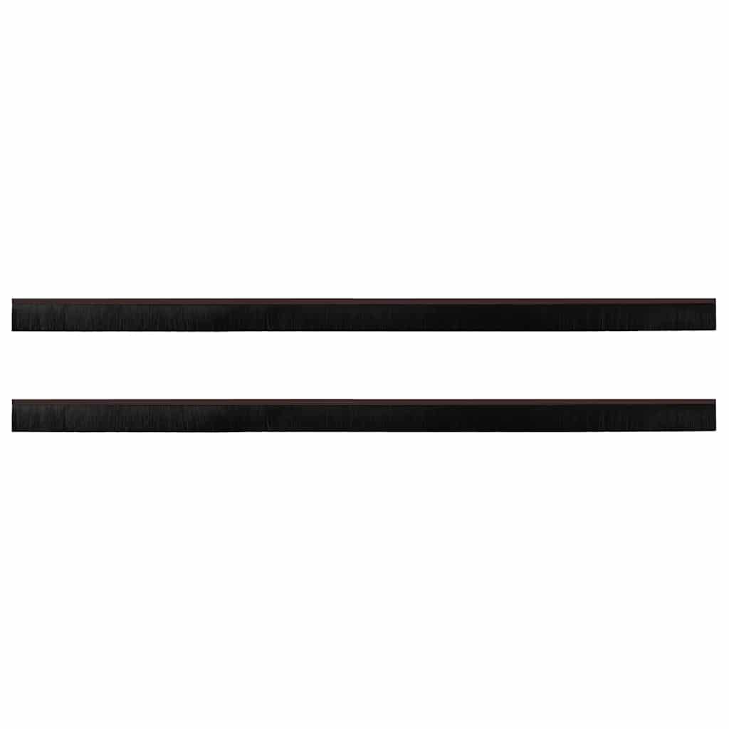 Skruemonterede dørbørste tætninger 2 pcs Brun 100 cm