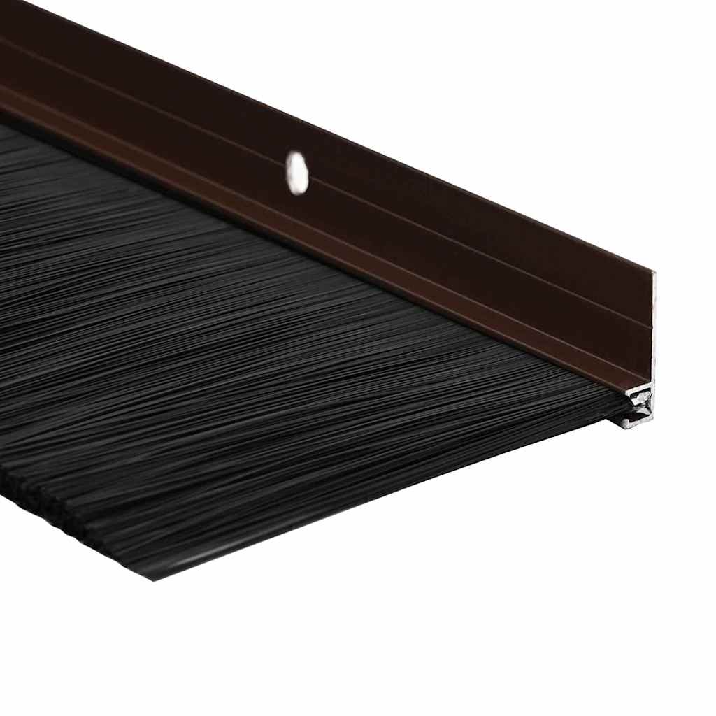 Skruemonterede dørbørste tætninger 2 pcs Brun 100 cm