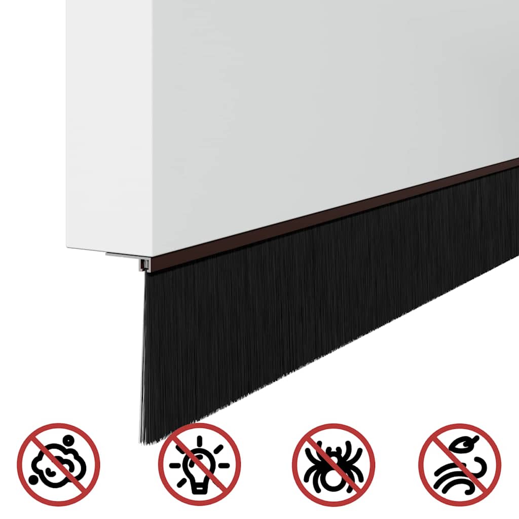 Skruemonterede dørbørste tætninger 6 pcs Brun 100 cm