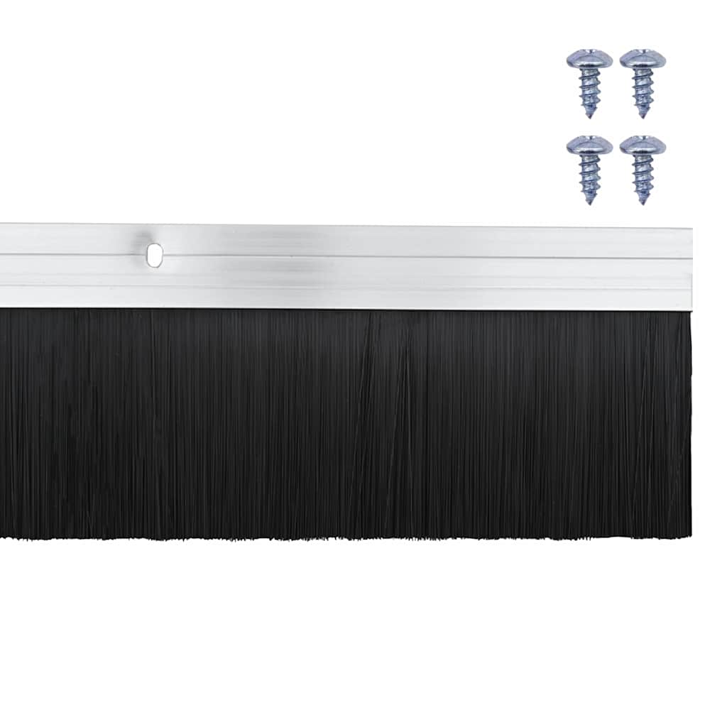 Skruemonterede dørbørste tætninger 2 pcs Sølv 100 cm