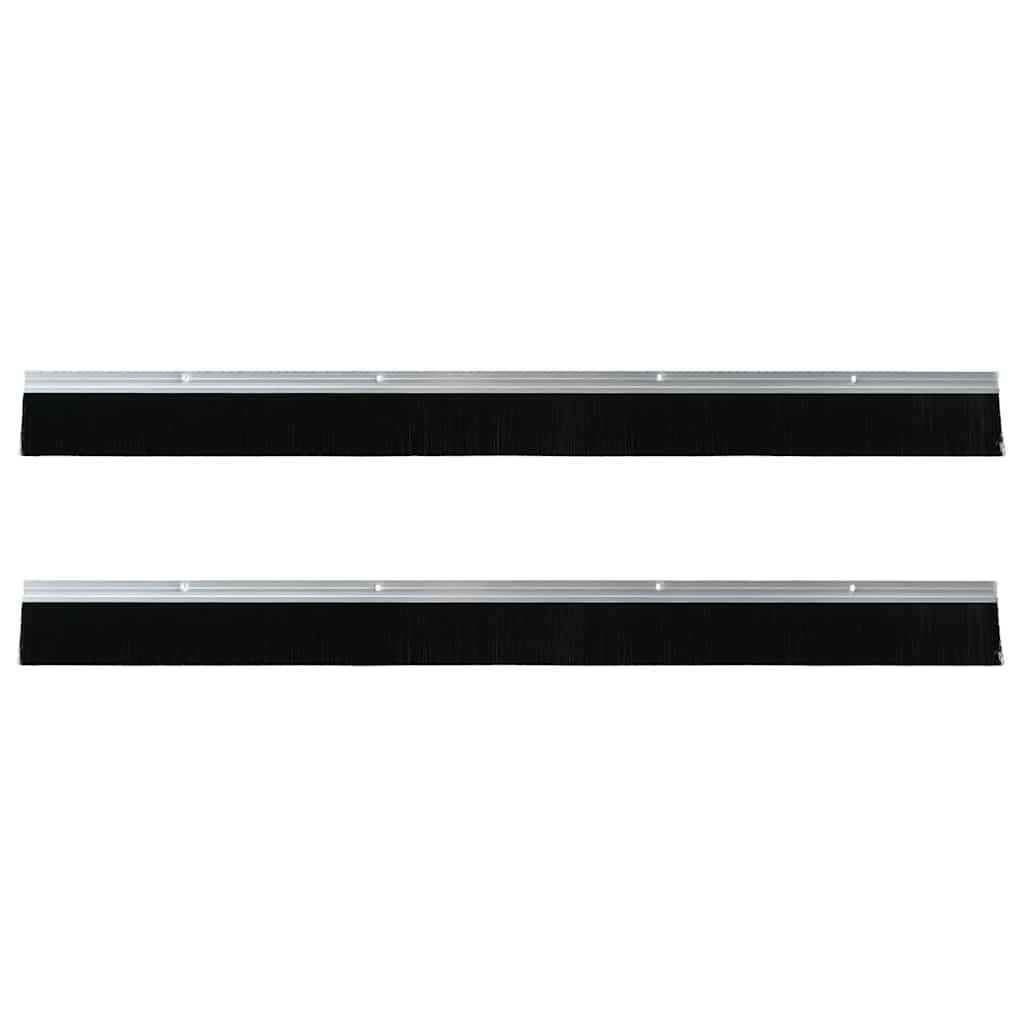 Skruemonterede dørbørste tætninger 2 pcs Sølv 100 cm