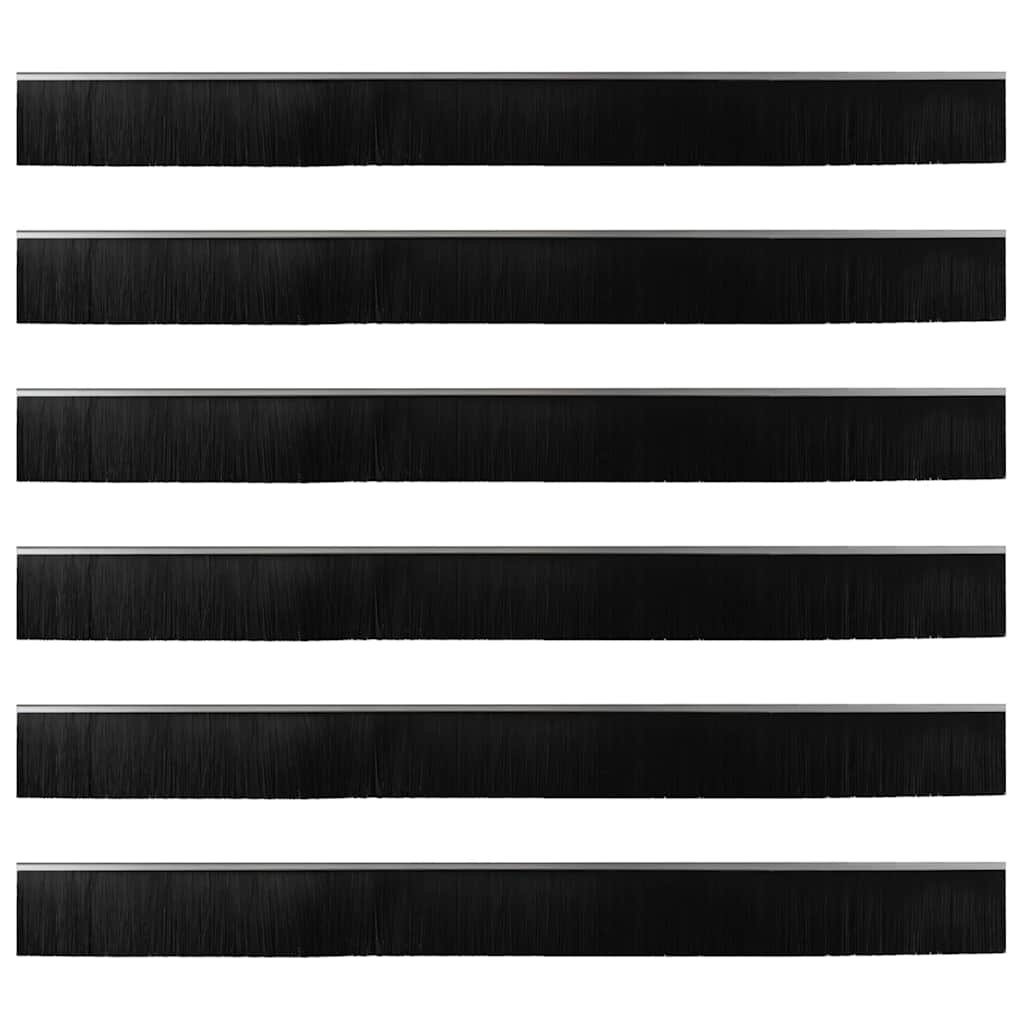 Skruemonterede dørbørste tætninger 6 pcs Sølv 100 cm