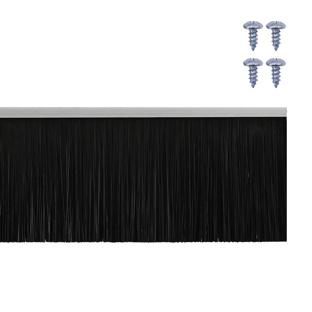 Skruemonterede dørbørste tætninger 6 pcs Sølv 100 cm