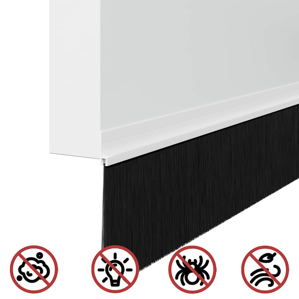 Selvklæbende dørbørstetætninger 2 pcs Hvid 100 cm