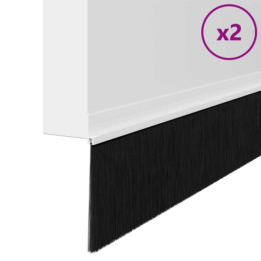 Selvklæbende dørbørstetætninger 2 pcs Hvid 100 cm