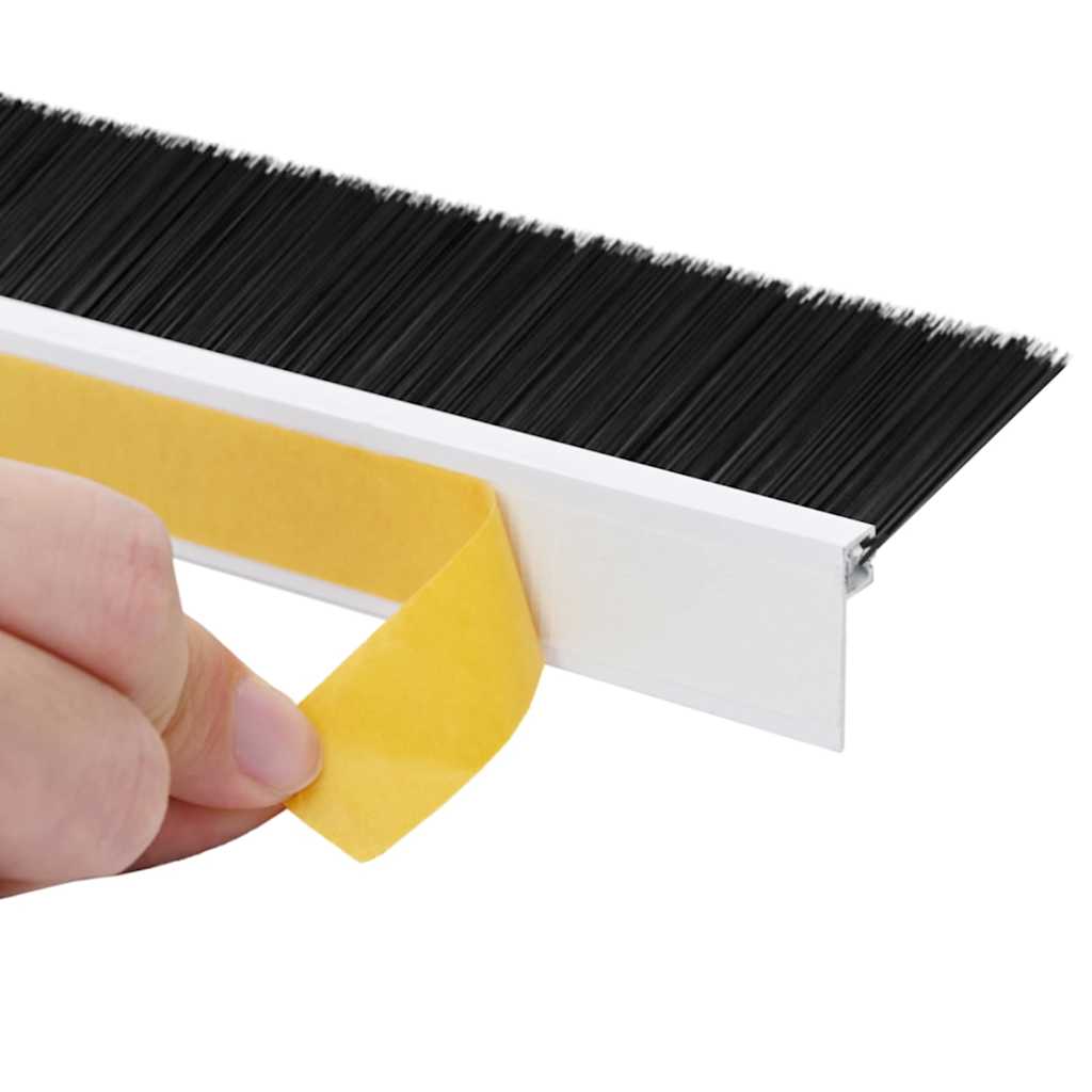 Selvklæbende dørbørstetætninger 6 pcs Hvid 100 cm
