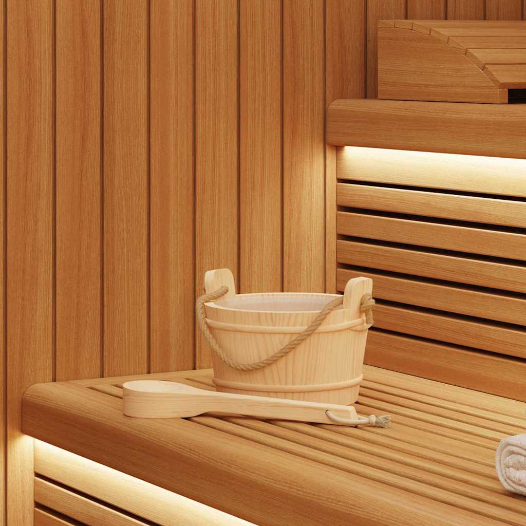 Sauna Spand 2 pcs Brun Massivt fyrretræ og hamp billede