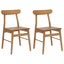 Spisestuestol 2 pcs Naturfarvet 43 x 44,5 x 77 cm