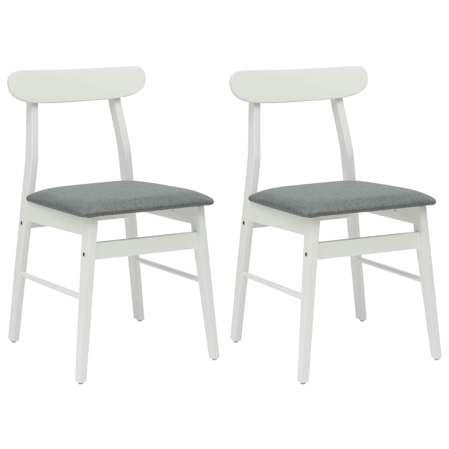 Spisestuestol 2 pcs Hvid og Grå Massiv Gummitræ