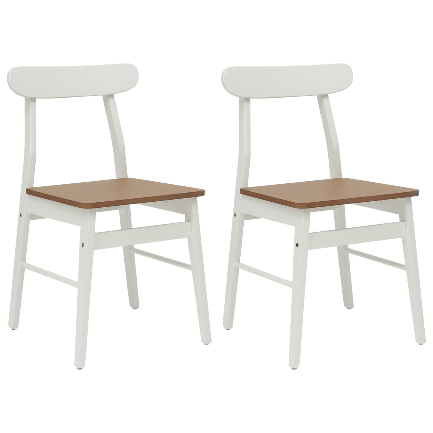 Spisestuestol 2 pcs Hvid og Naturlig 43 x 44,5 x 77 cm