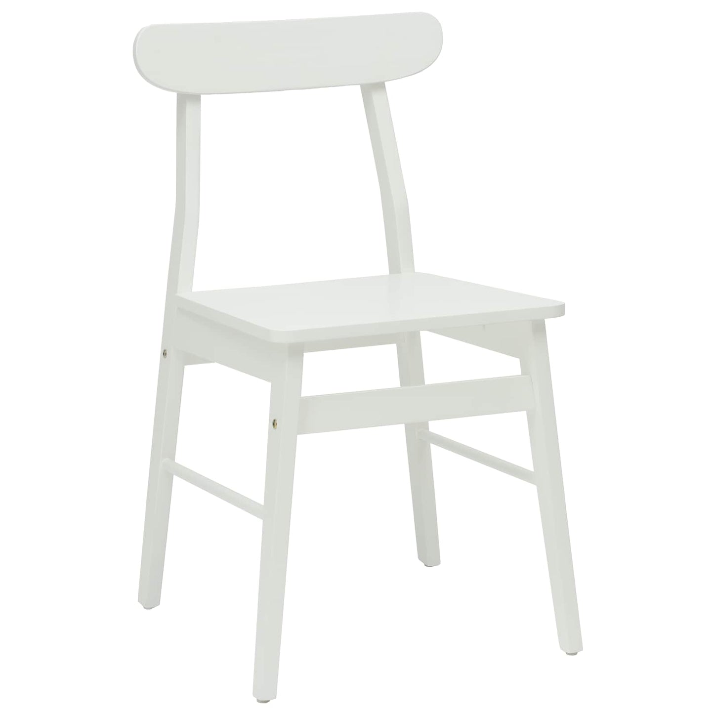 Spisestuestol 2 pcs Hvid 43 x 44,5 x 77 cm Massiv Gummitræ