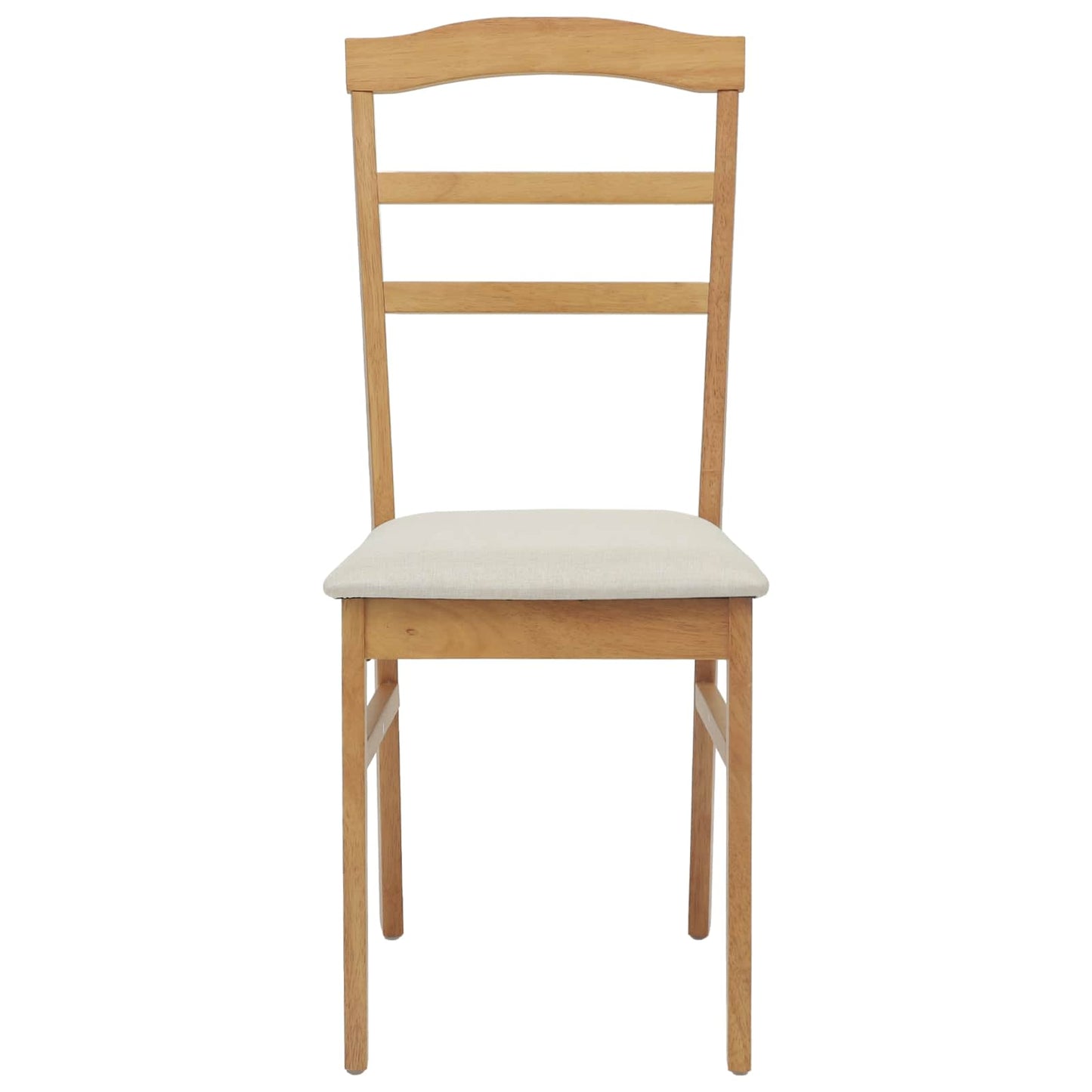 Spisestuestol 2 pcs Naturlig og lys Massiv Gummitræ