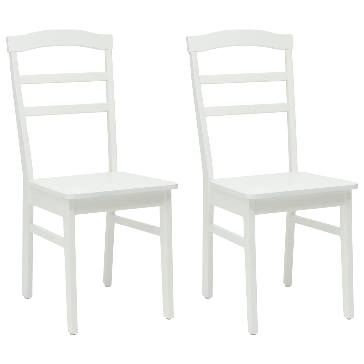 Spisestuestol 2 pcs Hvid Massiv Gummitræ