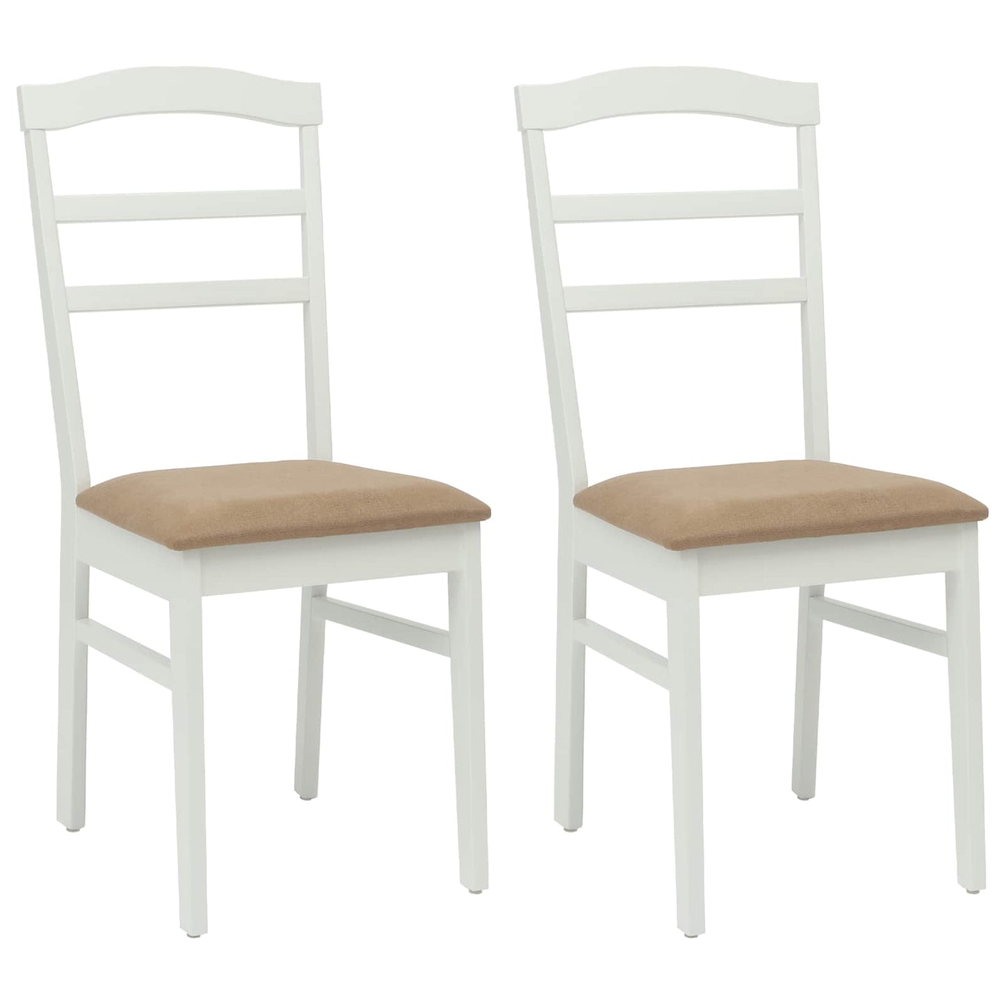 Spisestuestol 2 pcs Hvid og brun Massiv Gummitræ