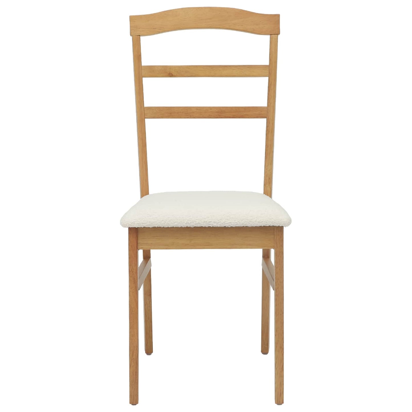 Spisestuestol 2 pcs Naturlig og lys Massiv Gummitræ