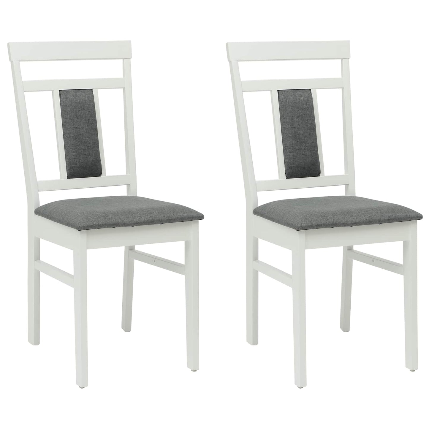Spisestuestol 2 pcs Hvid og Grå Massiv Gummitræ